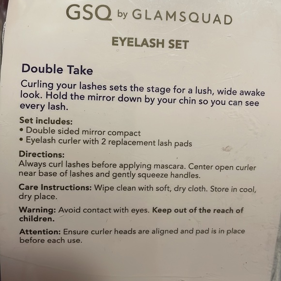 GSQ by Glamsquad Eyelash Set. NEW! Incudes Compact Mirror ,Curler & Replacements - Picture 4 of 5